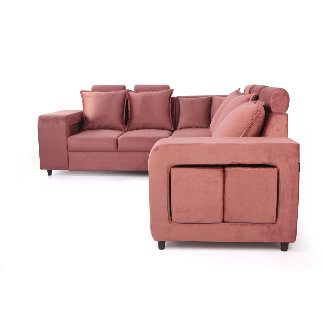 Primrose Amanda HM Fabric 5 Seater Sofa Set With Ottomans - Rose view 4